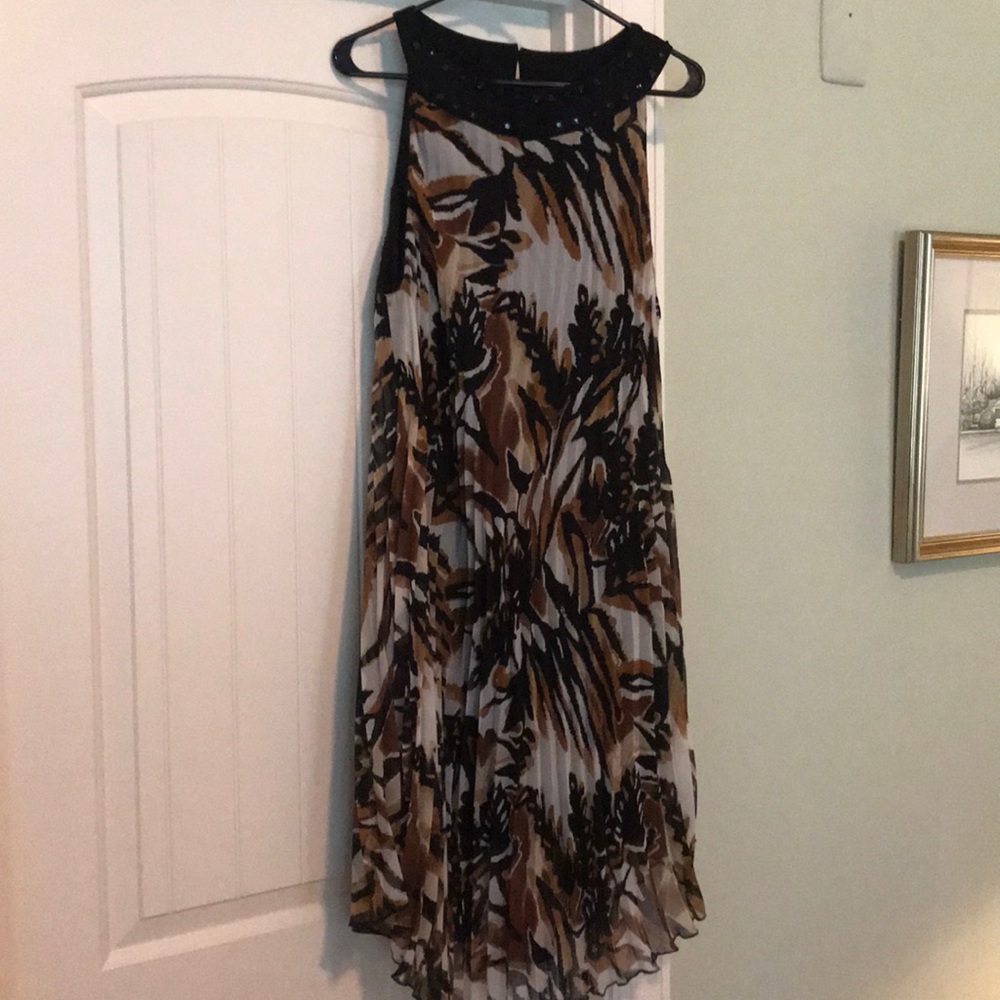 Accordion cocktail dress, multicolored